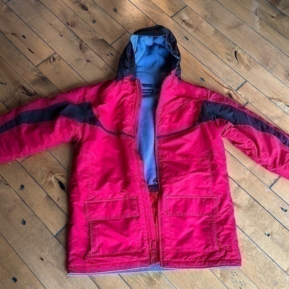 Lands End womens Large winter jacket red brown